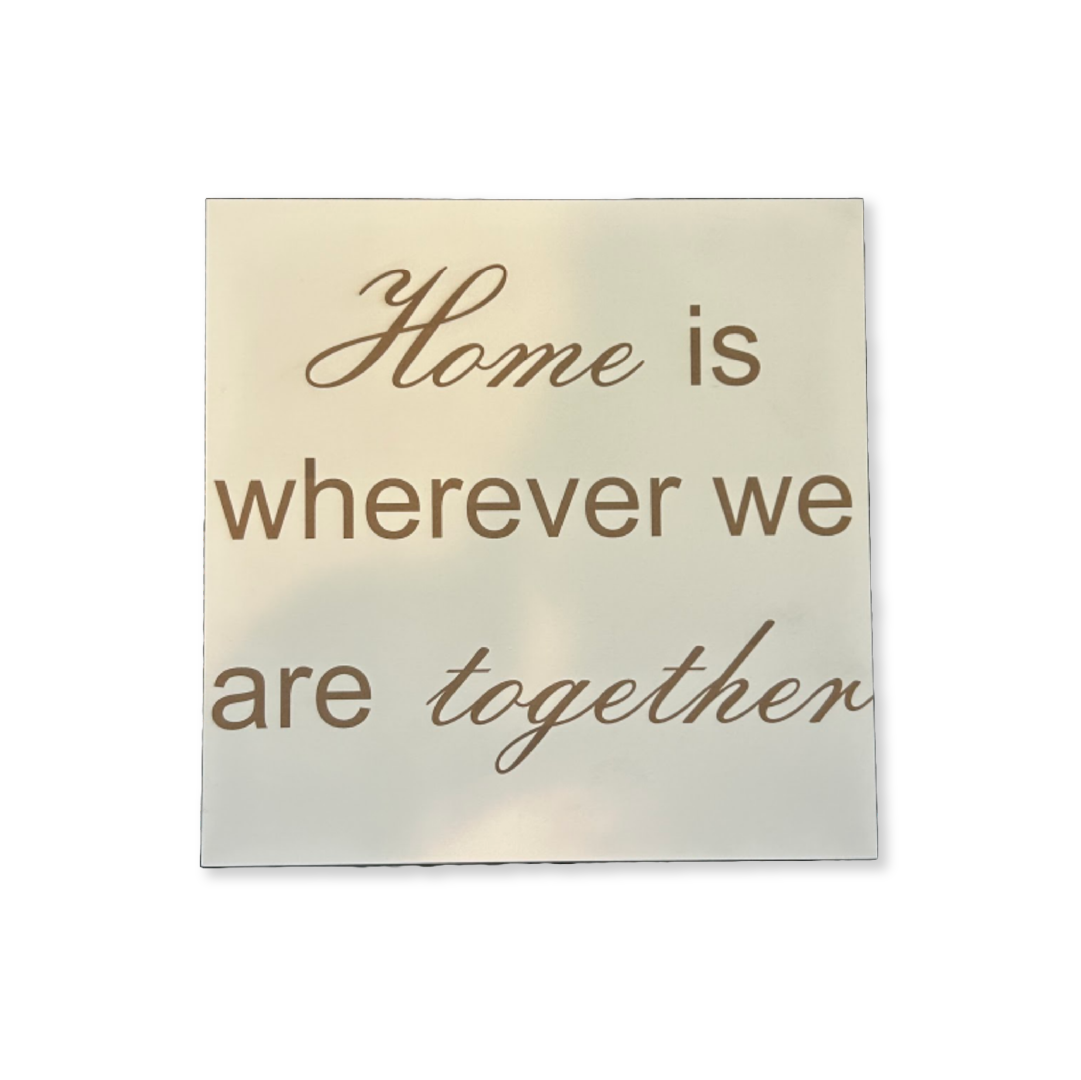 White Painted Wood Plaque